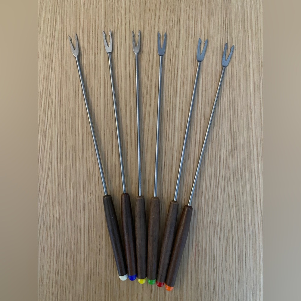 Set of 6 Vintage MCM Fondue Forks